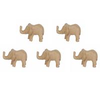 Décopatch AP152Opack - Lote de 5 soportes de papel marrón pulpado, 10 x 8 x 7 cm, Elefanteau