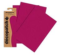 Décopatch C653O - Une pochette de 3 feuilles de papier imprimé 30x40 cm, Faux uni rouge