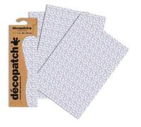 Décopatch C661O - Une pochette de 3 feuilles de papier imprimé 30x40 cm, Tangram bleu