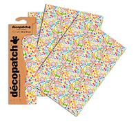 Décopatch C732O - Une pochette de 3 feuilles de papier imprimé 30x40 cm, Bonbons