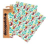 Décopatch C736O - Une pochette de 3 feuilles de papier imprimé 30x40 cm, Dinosaures