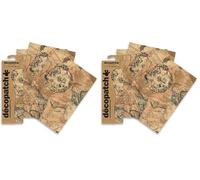 Décopatch C806C - Une pochette de 3 feuilles de papier imprimé 30x40 cm, Carte Steampunk (Paquete de 2)