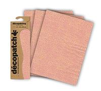 Décopatch C839C - Une pochette de 3 feuilles de papier imprimé 30x40 cm, Cœurs microcosme rose