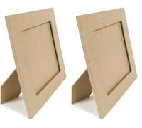 décopatch CD025C - Un support en papier brun mâché 2x23x28 cm, Cadre plat rectangle (Paquete de 2)