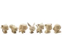 Décopatch (gama Clairefontaine Leisure) APXSZ01C - 1 juego de 8 minianimales de papel marrón (pájaro, ardilla, perro, conejo, gato de pie, gato sentado, oso, elefante)