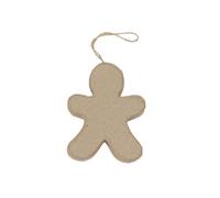 Décopatch NO039Cpack - Un Lot de 10 supports en papier brun mâché 1x6,5x8,5 cm, Bonhomme de pain d'épice à suspendre