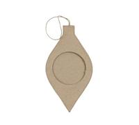 Décopatch NO051Cpack - Lote de 10 marcos de bola alargada navideña para colgar y decorar en papel maché marrón, 0,5 x 6,5 x 12,5 cm