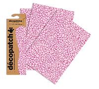 Décopatch Papel de impresión de reptiles rosa, 30 x 40 cm (paquete de 3 hojas)