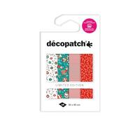 Décopatch TD924C - Assortiment de 4 papiers Foil avec dorure à chaud - papier déco Noël - Lutins