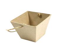 Décopatch Un Support en Papier Brun pulpé 8x8x6 cm, Panier à oeufs Cesta para Huevos de Papel maché, marrón, 8x8x6cm