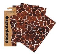 Décopatch UNE pochette Papier imprimé 30x40 cm, Girafe Hojas, Papel, Jirafa, Lot de 3 feuilles