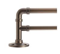 Decopolitan Juego de barra de cortina doble de 5/8 pulgadas, 48 a 86 pulgadas, bronce oscuro
