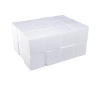 DecoPorex - Bloques de Espuma de poliestireno 5cm x 5cm x 5cm (24 Unidades) para Manualidades - Ladrillos Cuadrados de Poliestireno para Artes y Manualidades - Color Blanco