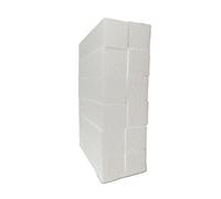 DecoPorex - Bloques de Espuma de poliestireno de 5cm x 5cm x 20cm (12 Unidades) para Manualidades - Ladrillos Rectangular de Poliestireno para Artes y Manualidades - Color Blanco