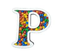 DecoPorex - Letra P para Candy Bar de 19Cm de Altura y 2Cm de Profundidad en poliestireno