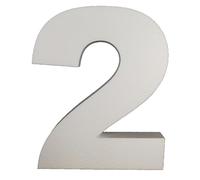 DecoPorex - Numero 2 de 60 cm de Alto y 5 cm de Grueso en poliestireno expandido para decoración de Eventos, celebración, Aniversario y cumpleaños
