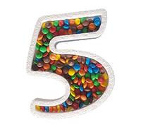 DecoPorex - Numero 5 para Candy Bar de 20cm de Altura y 3cm de Profundidad en poliestireno para rellenar de caramelos. Recipiente para caramelos