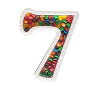 DecoPorex - Numero 7 para Candy Bar de 20 cm de Altura y 3 cm de Profundidad en poliestireno para rellenar de caramelos. Recipiente para caramelos.