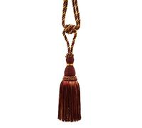 DÉCOPRO Noblesse Collection - Elegante alzapaños para cortinas y cortinas con borlas, longitud de 20 cm, 76 cm de extensión, #TBH8 borgoña, dorado, rojo, #1253 (rojo carmín y amarillo), juego de 4