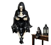 Décor D’étagère Gothique, Estatua Gótica De Resina Con Túnica, Gothic Robed Figurine, Statue En Robe Noire, Figura de Resina de Fantasía Halloween, para Hogar, Estantería, Estudio, Mesa, Jardín