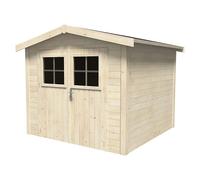 Caseta de madera mano de 263.2x212x249.5 cm y 5.36 m2 con 19 mm espesor y doble puerta abatible decor et jardin