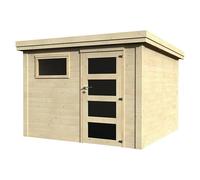 Caseta de madera paco de 300x216x305 cm y 7.54 m2 con 28 mm espesor y puerta abatible decor et jardin