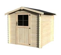Caseta de madera haya de 230x203x213 cm y 4.37 m2 con 19 mm espesor y puerta abatible decor et jardin