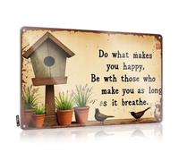 Decor For Man Cave Do What Makes You Happy, Be With Those Who Make You As It Breathes. Letrero de estaño para exteriores y letreros decorativos para habitación (20 x 30 cm)