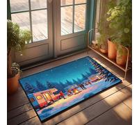 Decor For Man Cave - Felpudo de invierno para acampar bajo las estrellas, tapete grande de bienvenida para puerta delantera, puerta grande de otoño (40 x 60 cm)