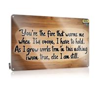Decor For Man Cave You 'Re The Fire That Warms Me - Letrero de estaño para exteriores y letreros decorativos para habitación (30 x 40 cm)