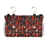 decor gift Bandejas de almacenamiento para mesita de noche, color negro y rojo, bolsa de almacenamiento para mandos a distancia, teléfono, dormitorio universitario, campamento, barandillas para cama