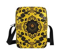 decor gift Bandolera cruzada estilo chino, nube, peonía, amarillo, sobre el hombro, para hombre, correa ajustable, para casual, casual, bolso para mujer
