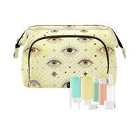 decor gift Bolsa de cosméticos de maquillaje Essentials Evil Eye Magic Boho Witch Gold (longword) para mujer, billetera para dinero en efectivo para accesorios de viaje