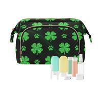 decor gift Bolsa de cosméticos Essentials para el día de San Patricio, trébol verde (longword), bolsa de maquillaje para accesorios de viaje
