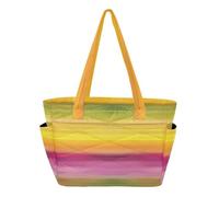 decor gift Bolsa de mano colorida con sentido de movimiento degradado para playa, piscina, para trabajo, viajes, gimnasio, universidad, con funda para laptop de 14 pulgadas
