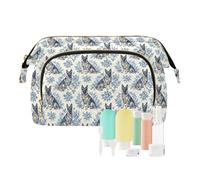 decor gift Bolsa organizadora de cosméticos, esenciales, arte alemán francés, perro, azul (longword), bolsa de maquillaje para artículos de tocador, organizador de viaje