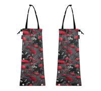 decor gift Bolsas de basura para coche, diseño de bestia loca loca de lobo, color gris, bolsa de basura para automóvil, paquete de 2