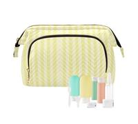 decor gift Bolsas de cosméticos grandes con cremallera amarilla a rayas verticales para bolso organizador de viaje monedero pequeno para mujer