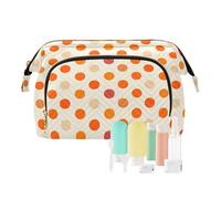 decor gift Bolsas de cosméticos grandes esenciales con lunares, mandarina, naranja, crema (longword), monedero para cambio de monedas para brochas de maquillaje