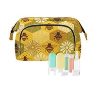 decor gift Bolsas de cosméticos grandes portátiles para mujer, diseño de abejorro y abeja (longword) para artículos de aseo y viajes