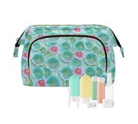 decor gift Bolsas grandes para cosméticos, impermeables, divertidas, ilusión óptica 3D, lirio de agua (longword), monedero para mujer para maquillaje y cosméticos