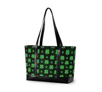 decor gift Bolsas resistentes para portátiles con cremallera, bonito ajolote morado y rosa para yoga con almuerzo, Trébol verde del día de San Patricio