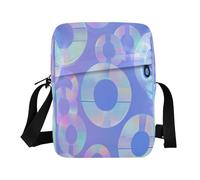 decor gift Bolso bandolera para hombre, diseño de océano neón, Blu Ray, círculo, morado, correa ajustable, para deportes al aire libre, deportes al aire libre, bolso para mujer