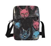 decor gift Bolso bandolera para hombre, estilo garabato, color azul y rojo, correa ajustable, para deportes al aire libre, deportes al aire libre, bolsa para hombre