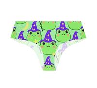 decor gift Bragas de poliéster orgánico para mujer, con bonito sombrero de mago, color verde, cintura elástica, ropa interior cómoda, Bonito sombrero de mago de rana, color verde, S Más