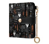 decor gift Cartera clásica plegable para mujer, diseño nórdico Wolverine Foxfire, color negro, de piel sintética de alta calidad