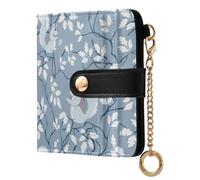 decor gift Cartera clásica plegable para mujer, estilo William Morris, ardilla, color azul bebé, portátil, de piel sintética, para mujer