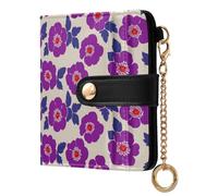 decor gift Cartera plegable de piel sintética para mujer, diseño de Inglaterra Tudor, color rosa y morado