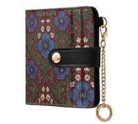 decor gift Cartera plegable para mujer de piel sintética con patrón de amapola azul de Bhután William Morris