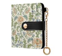 decor gift Cartera plegable para mujer, diseño retro de rosa naranja William Morris, impermeable, compacta, de piel sintética, para hombres y mujeres